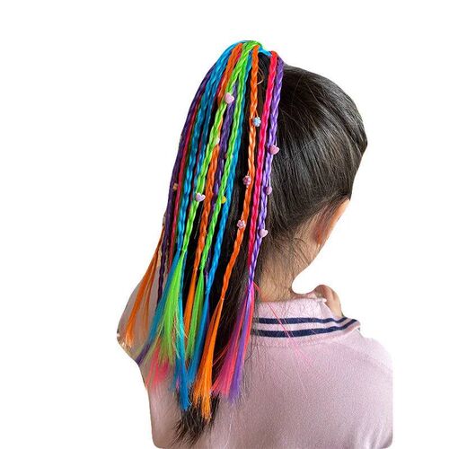 New Girls Colorful Wigs tail Headbands Rubber Bands Beauty H