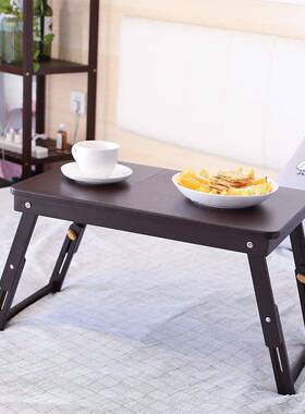现货宿舍黑色电脑桌膝上桌折叠桌子户外家用休闲懒人床上桌懒人桌