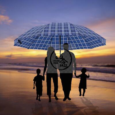 。Three fold inverted Pole 10 bone business lattice umbrella