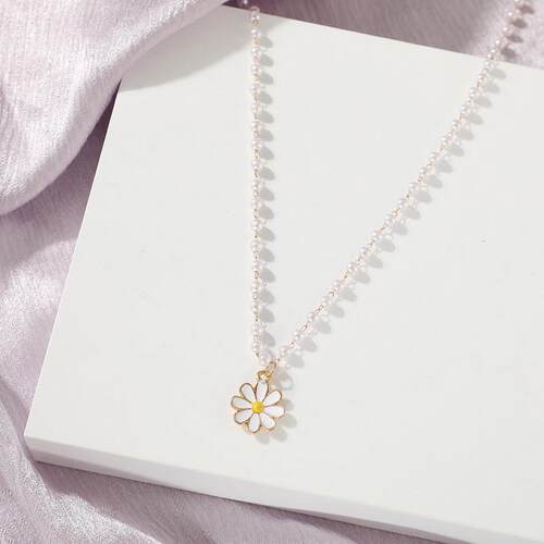 Cherry Small Daisy Colorful Flowers Butterfly Neck Chain Imi