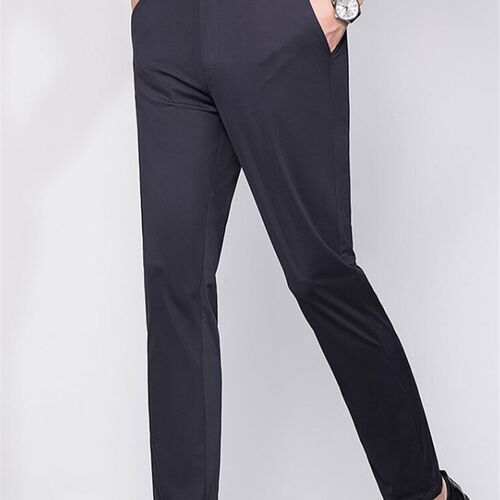 Trousers Mens Summer Ice Silk Mens Casual Suit Pants Men