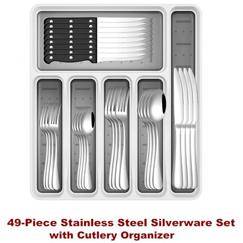 Stainless Steel Silverware Set Steak Knives Kitchen Utensils