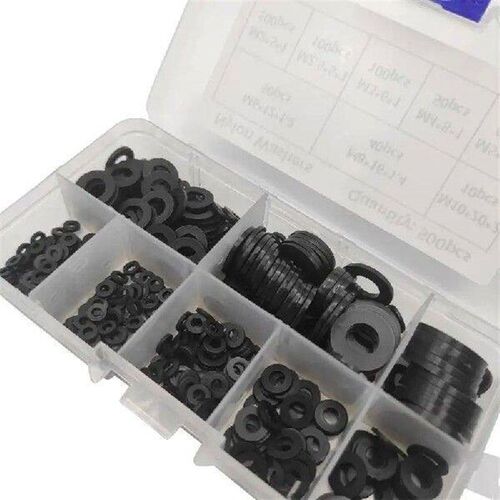 T3EC 500Pcs 8 Size Round Nylon Washers Flat Gaskets Rings