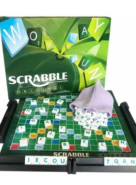 Scrabble Board Puzzles Game Jigsaw-Words Spelling-Table Kids