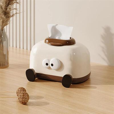 Cute Tissue Box Cover Plastic Cartoon Toaster Shaped Tissue