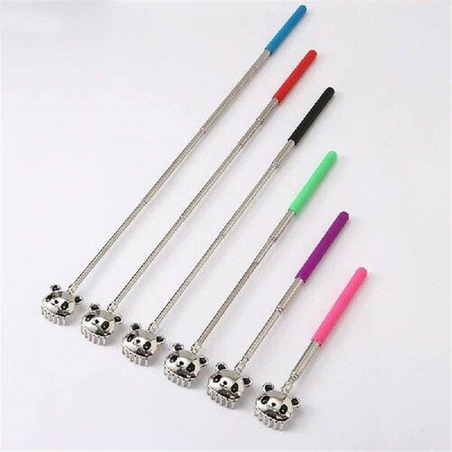 Panda Six Teeth Stainless Steel Back Scratcher Telescopic