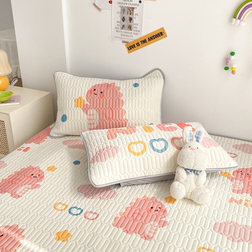 夏季乳胶冰丝凉席三件学生宿舍单人空调席子儿童可水洗折叠卡通