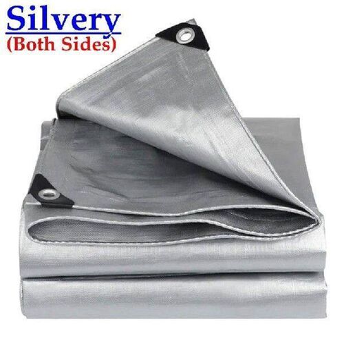 0.32mm 2 Sides Silvery PE Tarpaulin Garden Cover Rainproof