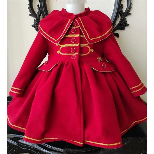 1-12Y Baby Girl Autumn Winter Handmand Customized Palace Eng