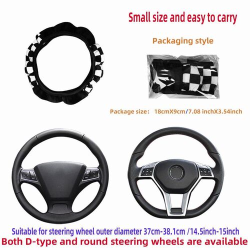 Plush Plaid Car without Inner Ring Steering Wheel ver Comfor