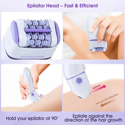 Kemei 3in1 Women Epilator Electric Shaver Facial Body Hair 1