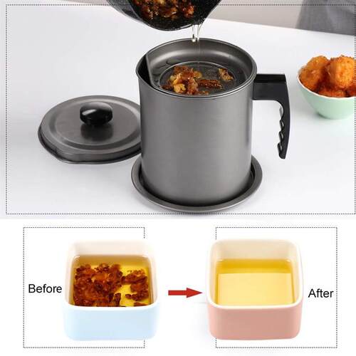 Bacon Grease Container Iron Kitchen Frying Oil Storage Can