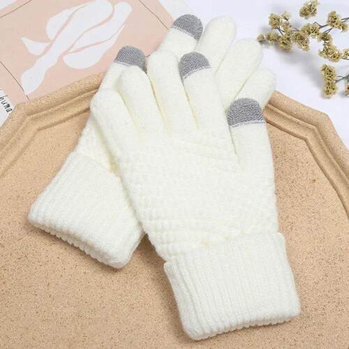 Womens Cashmere Knitted Winter Gloves Women Autumn Winter Wa