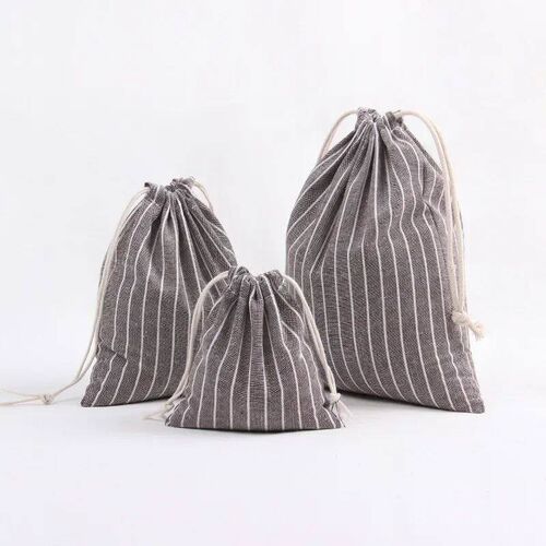 Cotton Linen Drawstring Shoes Underwear Travel Storage Bags