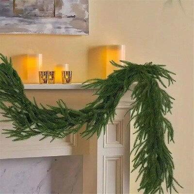 Artificial Norfolk Pine Garland Realistic Faux Cedar