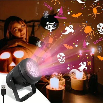 1pc USB Powered LED Christmas Projector Light Rotating Patte