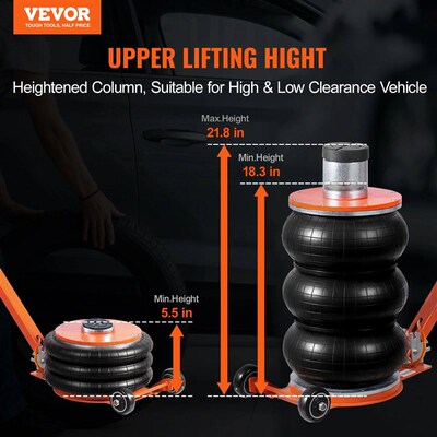 VEVOR Air Jack 3/5 Ton Pneumatic Lifting Jack with Heightene