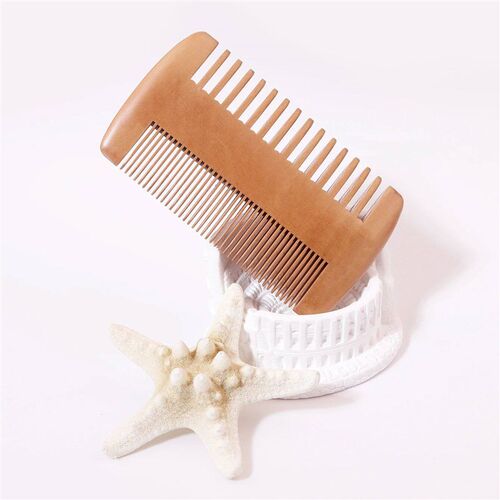 Double sided wood beard comb 1pc, beard and cheek double-sid