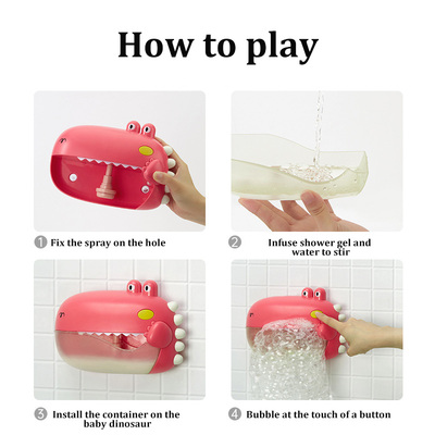 Baby Bath Toys Dinosaur Bubble Toy Bathtub Soap Machine