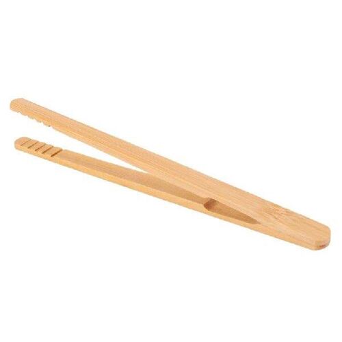 10 Pieces Bamboo Toast Tongs, Bamboo Tongs 7 Inches Toaster