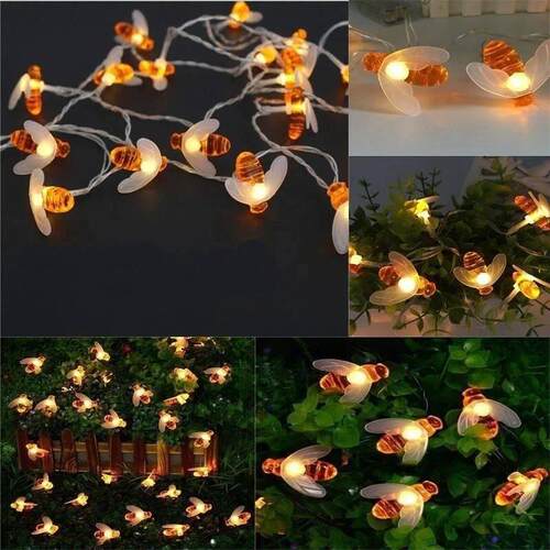10 LED Honey Bee Led String Fairy Light Outdoor Garden Fence