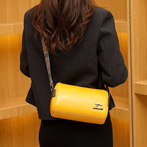 Textured Leather Pattern Womens Bag Cylinder Bag Womens Ne