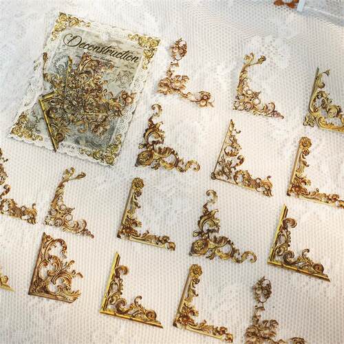24pcs Baroque Vintage Corner Stickers French Court Style Hol