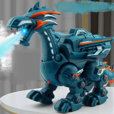 Simulation Fire Mechanical Dinoasur Water Spray Cool Light E