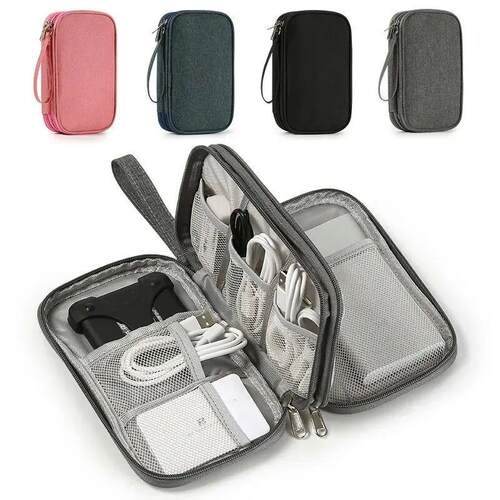1pc Pink/Grey/Black/Navy Travel Portable Digital Product Sto