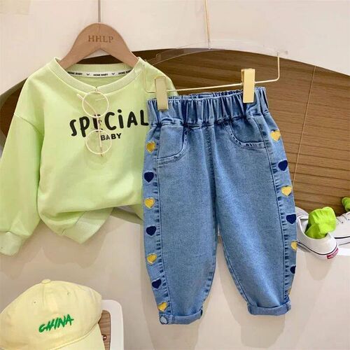 Ambroidered Flower Girl Jeans Baby Boy Kids Jeans Girl Pants