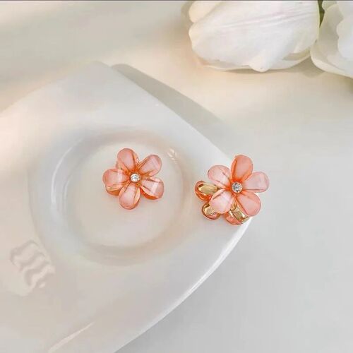 5pcs Double Side Crystal Flower Hair Claw Rhinestones Alloy