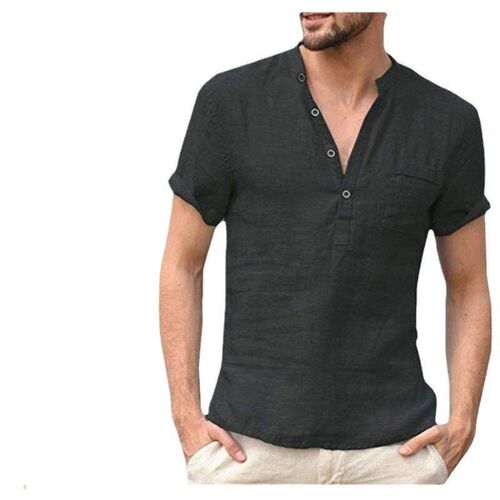 LowPrice Promoted SolidColor StandCollar HalfOpen Placket Th