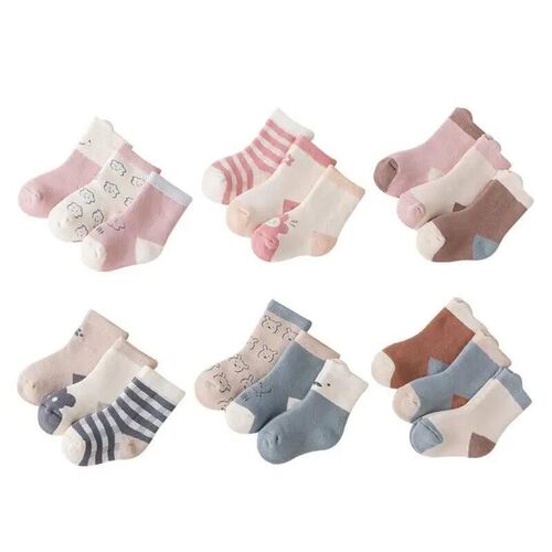 3Pairs/set Autumn New Style Thick Warm Baby Socks Newborn Ba