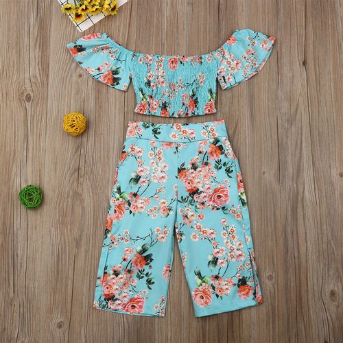 Toddler Kid Baby Girl Floral Summer Clothes Set 2pcs Off Sho