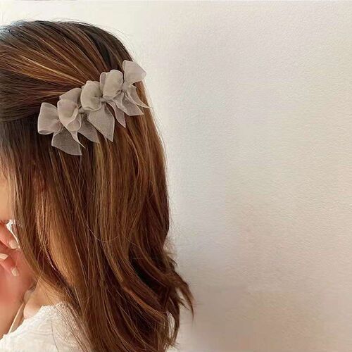 Super Fairy Elegant Bow Mesh Hairpin Gentle Wind Side Broken