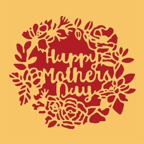 Happy Mothers Day and Flower Wreath Metal Cutting Dies