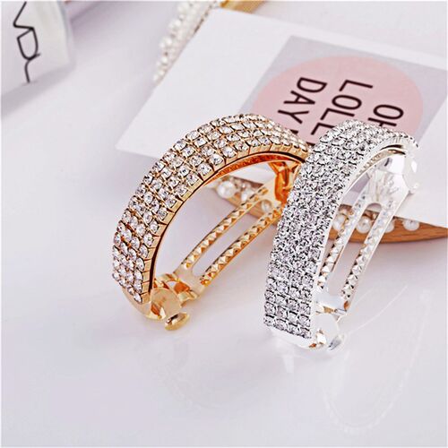 Fashion Girl Metal Rhinestone Hair Clips For Women Hair Barr
