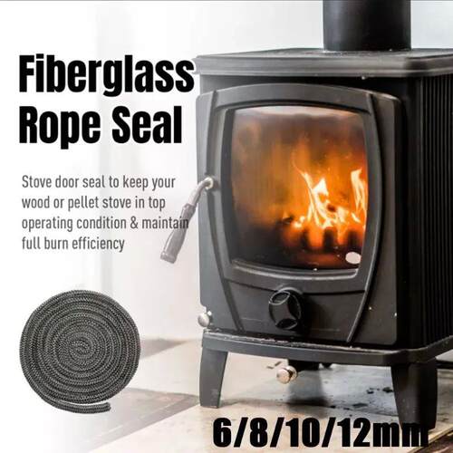 6/8/10/12mm x 2M Wood Stove Gasket Fireplace Sealing Rope Fi
