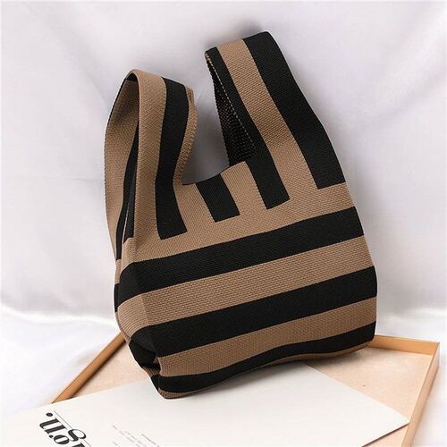 Knitted Wrist Bag Women Boho Bag Casual Shoulder Tote Bag Mi