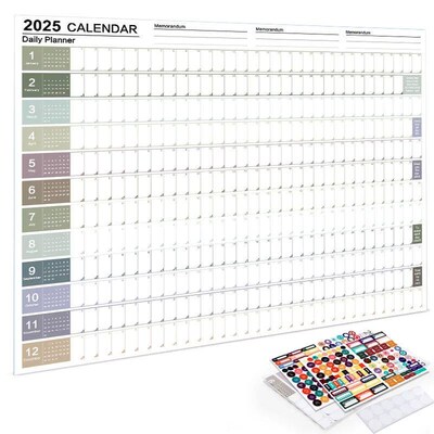 2025 Wall Hanging Calendar Kawaii Yearly Planner Sheet Memo