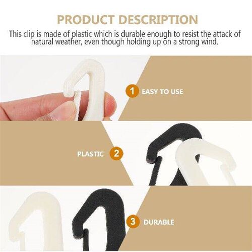 50 Pcs Flagpole Hook Plastic Snap Grommets Fastener Car