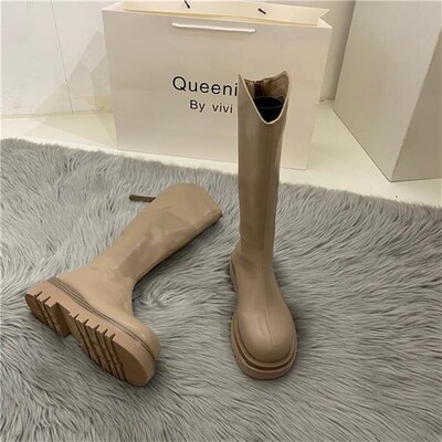 Winter Shoes for Women Knee High Boots Warm Botas Leather