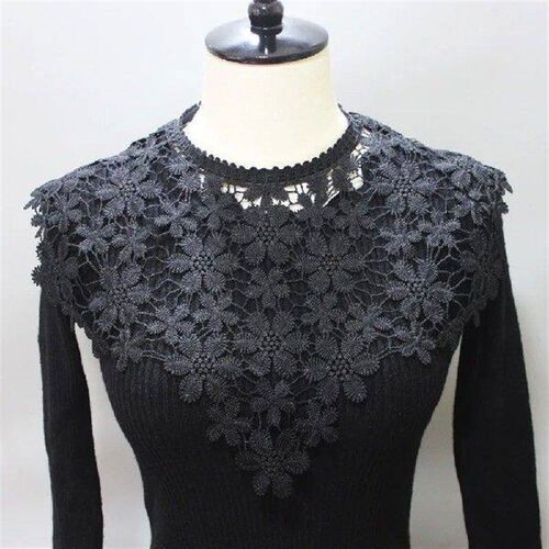 Creative Fashion Lace Neckline Elegant Lace Fabric Hollow