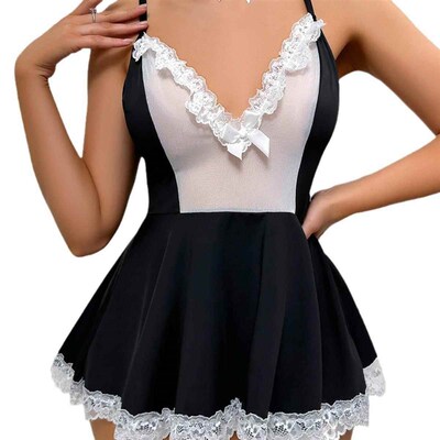 New women's sexy lace print camisole lingerie nightdres