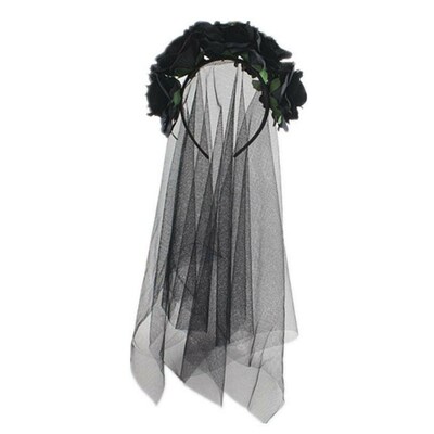 Halloween Day Of the Dead Headband Bride Veil Fancy Dress1