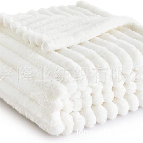 Thickened dyed anti-rabbit hair flannel blanket