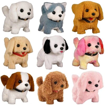 Electronic Walking and Barking Plush Dog Toy Interactive Pup