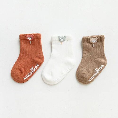 3 Pairs/Lot Infant Sock Cute Cartoon Newborn Baby Socks Disp