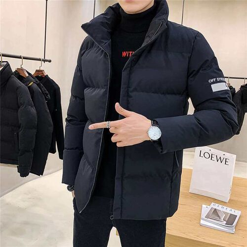 Winter coat mens cotton clothing tend stand collar thickene
