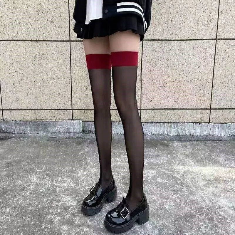 Kostum JK Stoking Jala Tinggi Paha Seksi Wanita Kaus Kaki Ti